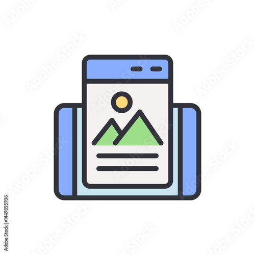Front end developer colored icons, minimalist vector illustration ,simple transparent graphic element .Isolated on white background