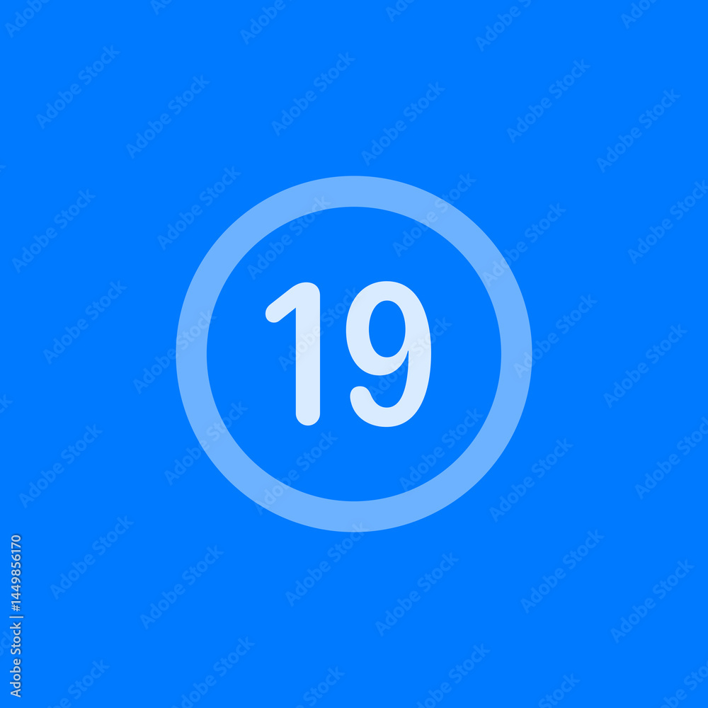 Number 19 Circle Icon Number 19 Circle Icon