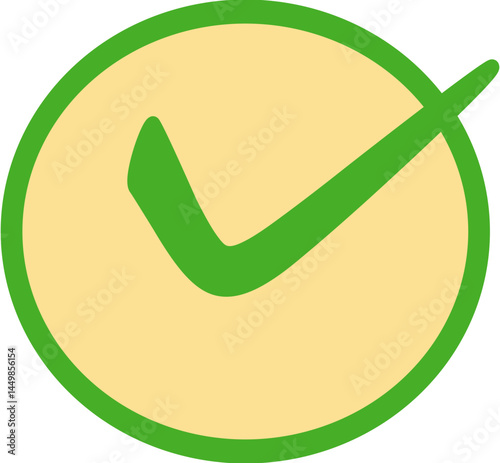 Green Check Mark in Circle: Simple Approval Icon