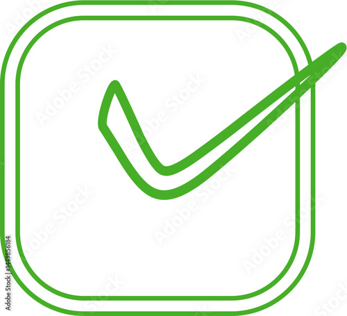Green Check Mark Icon in Rounded Square