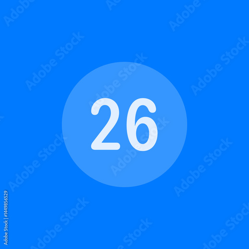 Number 26 Filled Circle Icon