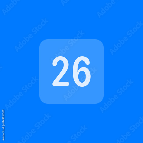 Number 26 Filled Square Icon