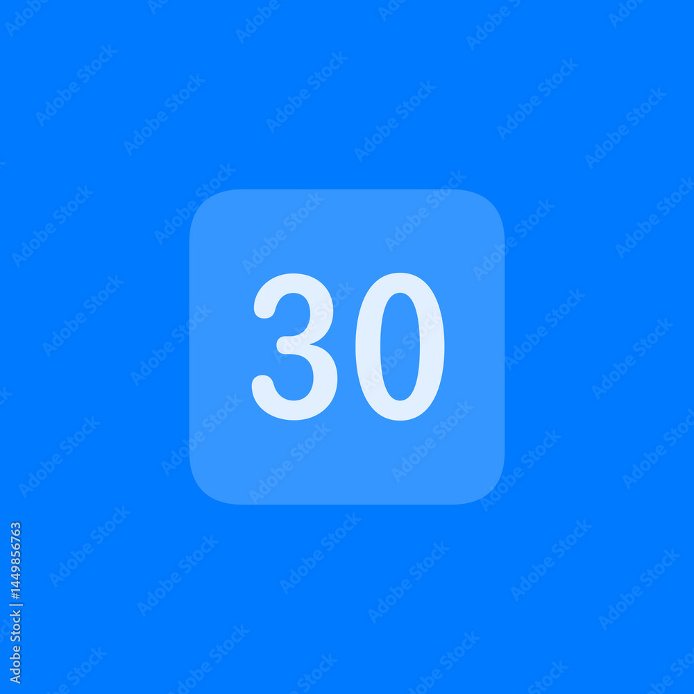 Number 30 Filled Square Icon