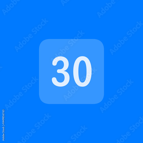 Number 30 Filled Square Icon