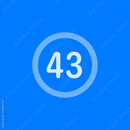 Number 43 Circle Icon
