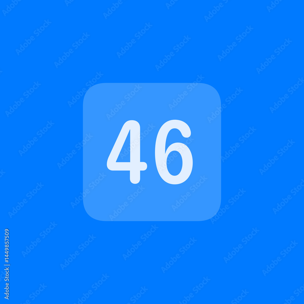 Number 46 Filled Square Icon Number 46 Filled Square Icon