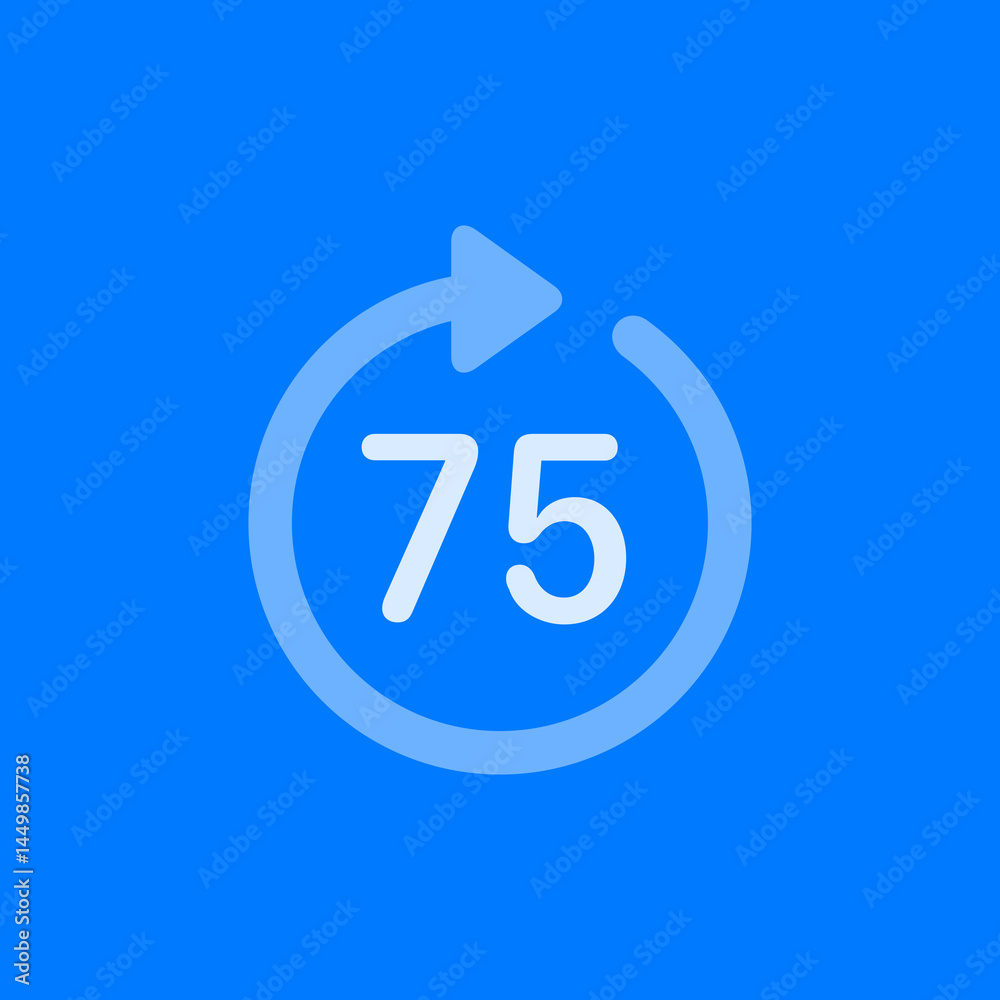 Arrow 75 Clockwise Triangle Head Icon Arrow 75 Clockwise Triangle Head Icon