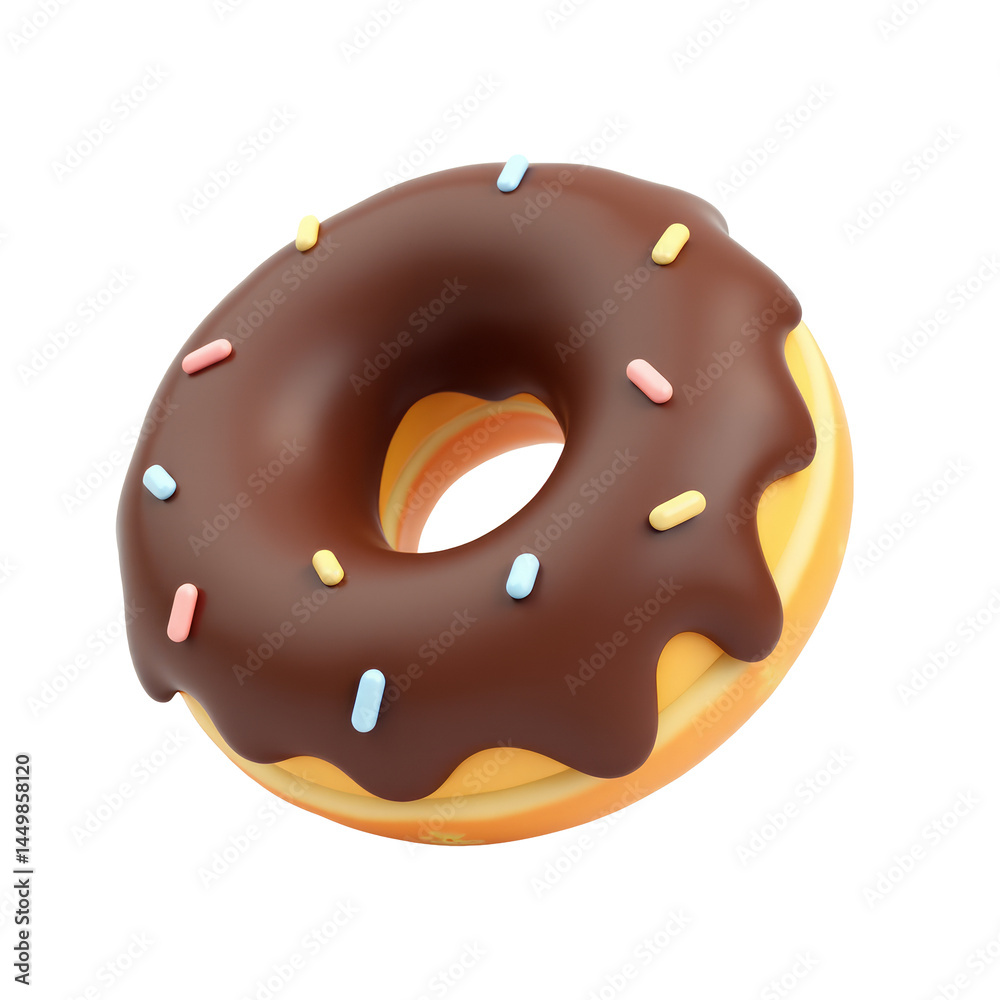 Donut Emoji - 3D Rendering of a Chocolate Donut Donut Emoji - 3D Rendering of a Chocolate Donut
