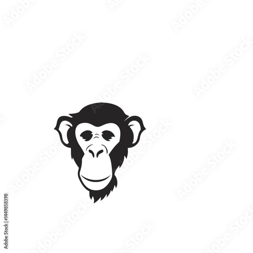 Monkey face illustration chimpanzee animal primate
