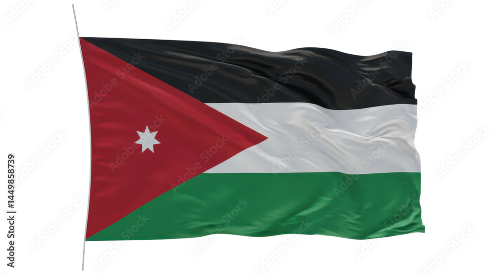 jordan flag waving in wind isolated on transparent png jordan flag waving in wind isolated on transparent png