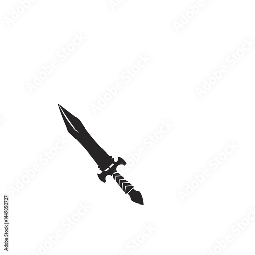 Medieval sword fantasy weapon warrior blade icon