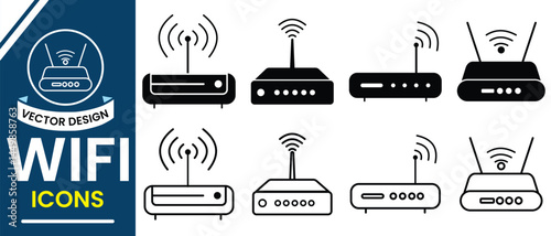 Broadband icon vector design. Silhouette of WIFI icon, wireless modem, WIFI router vector design. Vector illustration.