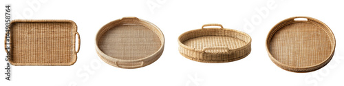 Assortment of handmade wicker baskets and trays