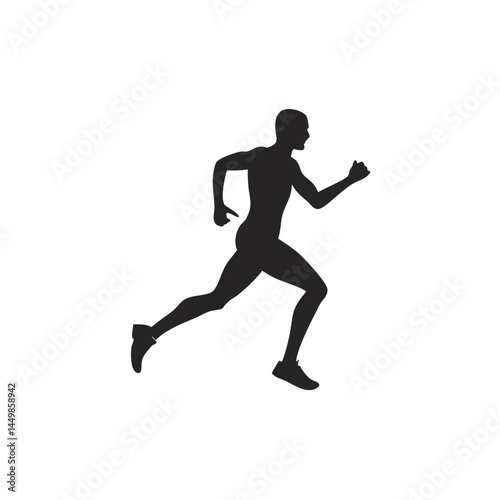 Running man silhouette fitness sport exercise jog