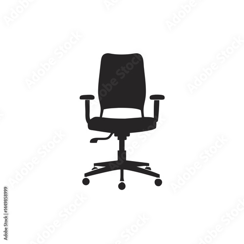 Ergonomic office chair black silhouette furniture