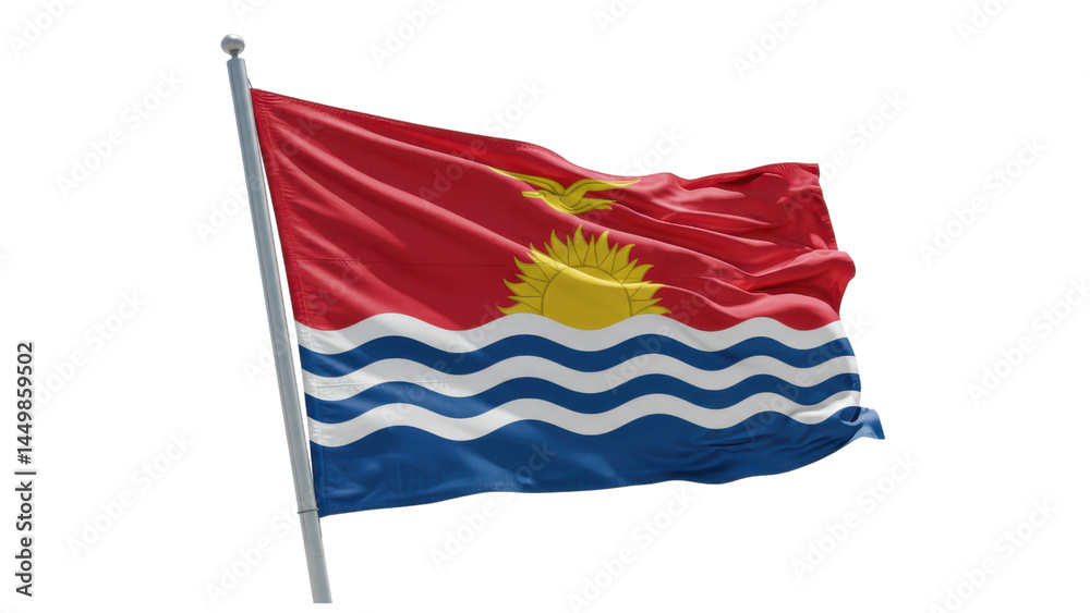 Fototapeta premium kiribati flag waving in wind isolated on transparent png
