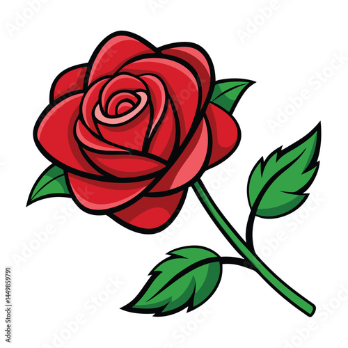 red rose vector illustration