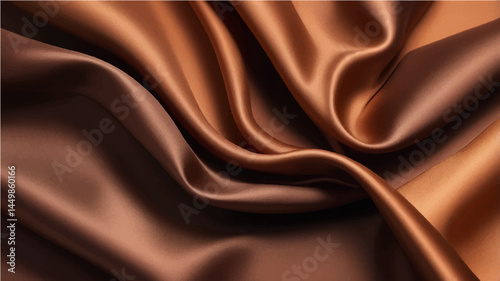 Black dark chocolate brown background. Silk satin fabric. Luxury elegant beauty premium rich. Shiny glitter silky. Drapery fold crease. Christmas birthday Valentine romance festival. 