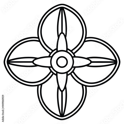 Drone Vector Silhouette Illustration Outline of drone propeller icon