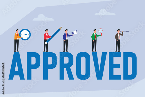 Flat Vector Approval Process with Businessmen