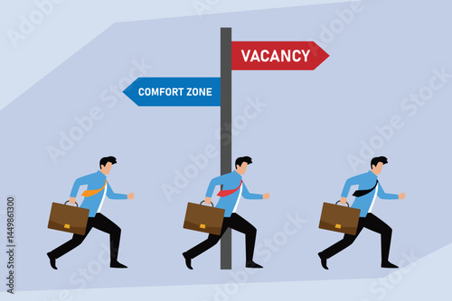 Flat Vector Leaving Comfort Zone for New Opportunities