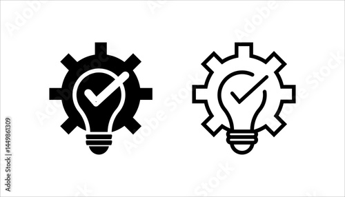 Idea generation linear icon set. Process of creation brilliant concepts. vector illustration on white background