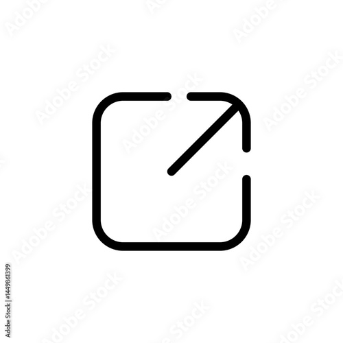 External link icon, flat style pictogram icon for mobile app ui or ux, vector illustration symbol logo design sign, isolated on white