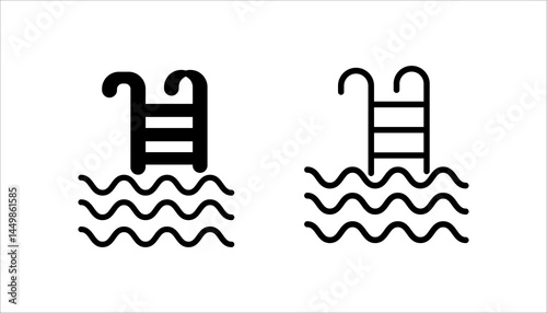 Swimming Pool Ladder icon. Swimming pool sign. vector illustration