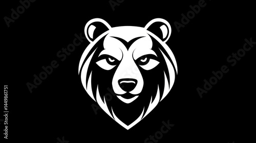 Bear head logo on black background
