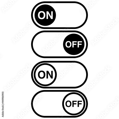 switch button on off icon, simple flat style, illustration, logo sign symbol pictogram template, for ui or ux isolated on white for mobile app, editable