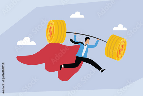 Flat Vector Financial Strength and Success