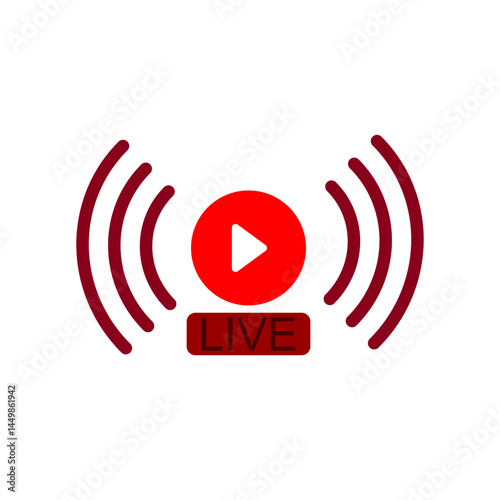 live broadcast icon, simple flat style, illustration, logo sign symbol pictogram template, for ui or ux isolated on white for mobile app, editable