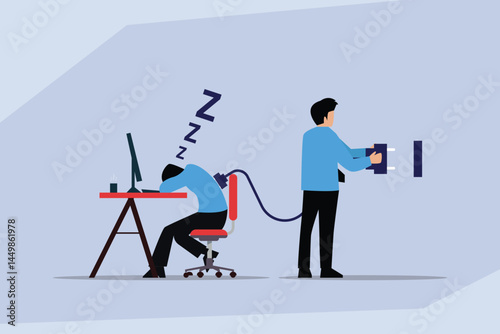  Energy Drain and Recharge at Work Concept