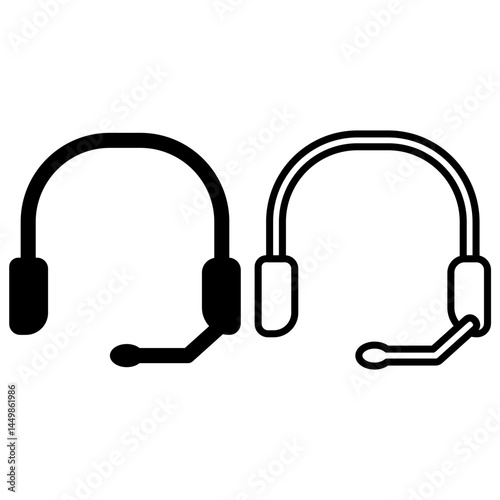 earphone icon, simple flat style, illustration, logo sign symbol pictogram template, for ui or ux isolated on white for mobile app, editable