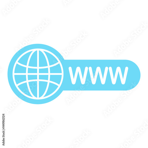 Internet http address icon, world wide web, simple flat style, illustration, logo sign symbol pictogram template, for ui or ux isolated on white for mobile app, editable