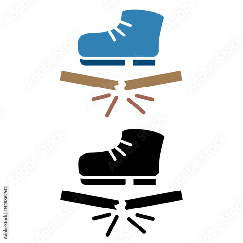 don't step on icon, simple flat style, illustration, logo sign symbol pictogram template, for ui or ux isolated on white for mobile app, editable