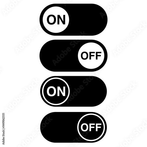 switch button on off icon, simple flat style, illustration, logo sign symbol pictogram template, for ui or ux isolated on white for mobile app, editable
