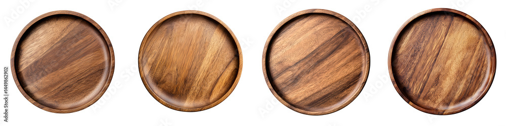 Circular wooden textures in a set of four. long_title:A collection of four round wooden discs showcasing the natural grain and warm tones of the Circular wooden textures in a set of four. long_title:A collection of four round wooden discs showcasing the natural grain and warm tones of the