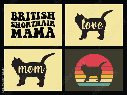 British shorthair t shirt design bundle