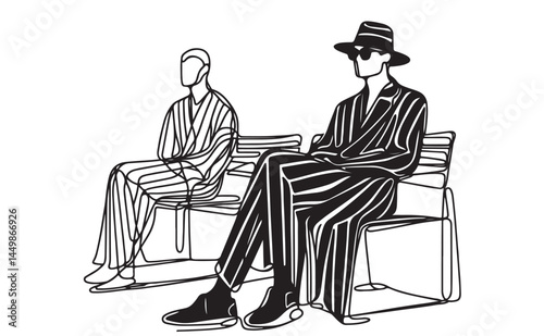 guy on the chair. fashion man sitting sketch
