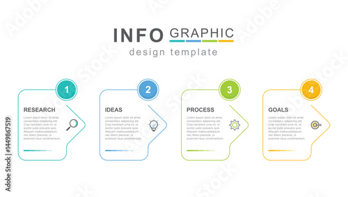 Modern infographic with square rounded boxes
