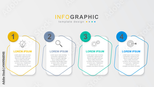 Modern infographic with square rounded boxes