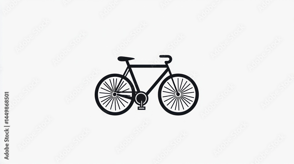 Fototapeta premium Simple bicycle graphic, silhouette, flat design, vector illustration, background, isolated, clean, contemporary style, possible stock use