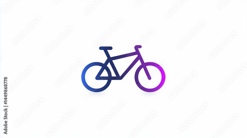 Simple Bicycle Graphic, Outline Style Simple Bicycle Graphic, Outline Style