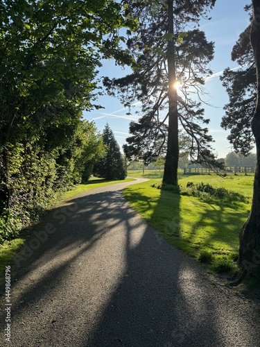 road in the Santry park, Dublin Ireland 