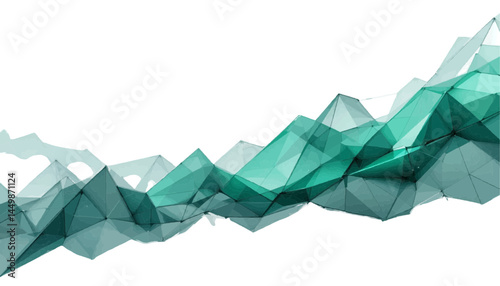 Abstract Teal Geometric Network on White
