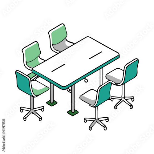 Meeting Table Icon for Business Presentations, Corporate Websites, Office Planning Apps, Team Collaboration Platforms, and Conference Room Booking Systems