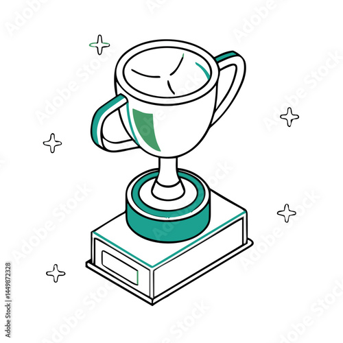 Trophy Cup Icon for Sports Websites, Achievement Apps, Competition Platforms, Award Ceremonies and Gamification Elements in Educational Software
