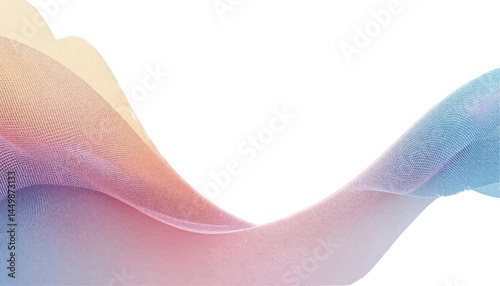 Pastel Gradient Fabric Wave on White