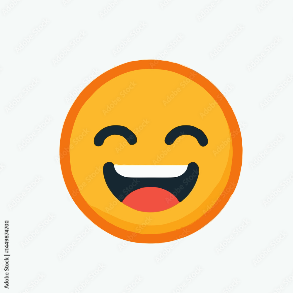 Smiley emoji expressing happiness on a light background  